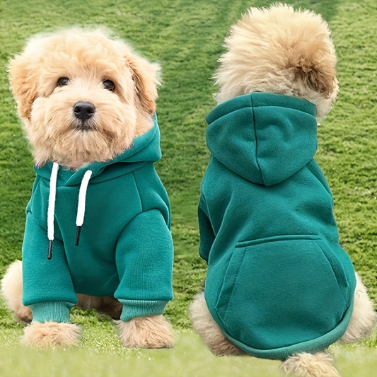 100% Polyester All-Season Knit Fabric Paiaite Dog Hoodie Sweatshirt - Pullover with Back Pocket - Ideal for Small to Medium Breeds, Walks & Adventures