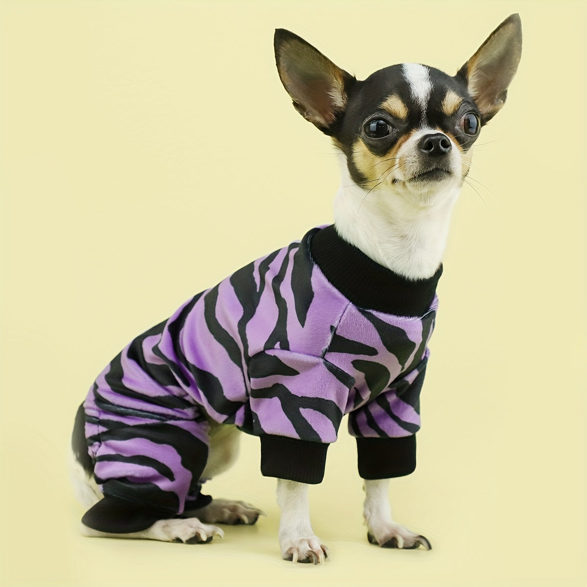 Dog Jumpsuit, Embrace The Untamed Beauty Of The Wild With Our Opulent Zebra Stripe Texture Dog Pajamas: Indulge Your Furry Friend In Stylish Comfort And Unforgettable Nights Of Luxurious Slumber