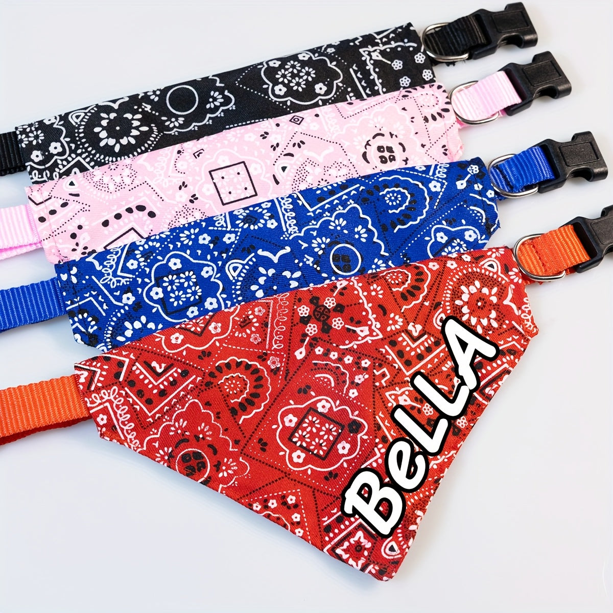 Custom Stylish Print Dog Bandana, Personalized Adjustable Dog Collar Pet Saliva Towel Dog Costume Necklace for  and Medium Sized Dogs for Stocking Stuffers, Ideal Gift for Pets
