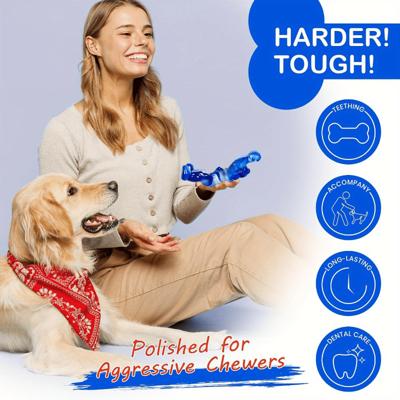 Indestructible Dog Chew Toy for Aggressive Chewers - Tough Nylon, All-Breed Compatible, Promotes Dental Health