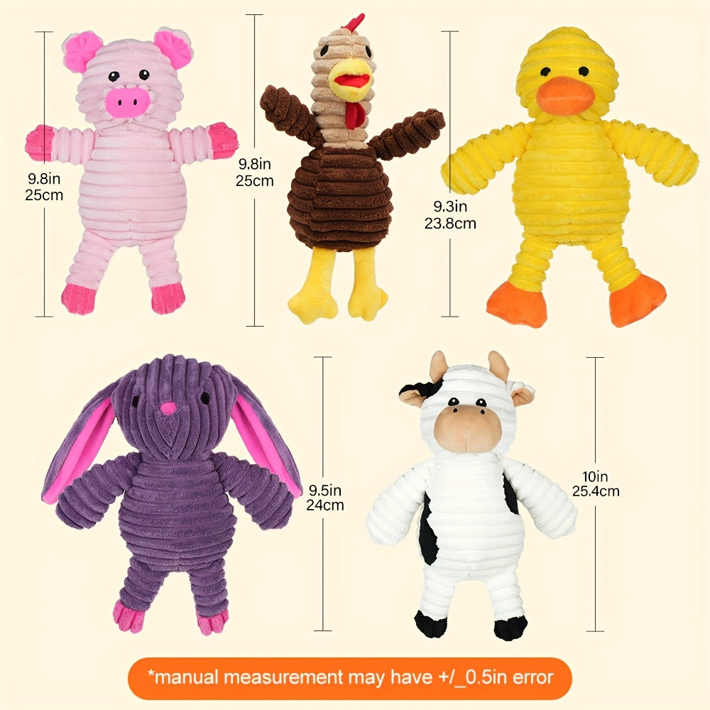 Dog Toys, Pack Of 5, Plush Dog Squeaky Toys, Assortment Value Bundle Animal Pet Toy for Small Medium Large Dogs, Stuffed Puppy Chew Toy, Cute Dog Gift Toys, Chew Resistant, Puppy Entertainment, Playful Design, Soft Stuffed To
