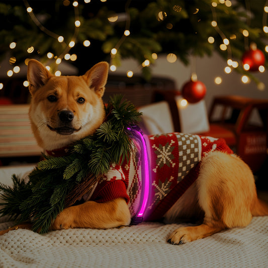 8-Color Changing LED Dog Vest with Control-like Button - Rechargeable Multicolor Night for Medium & Large Dogs, 8 Modes (Green/Red/Blue/Click/White/Pink/Ice/) - Low-Visibility Jacket for Night Walks