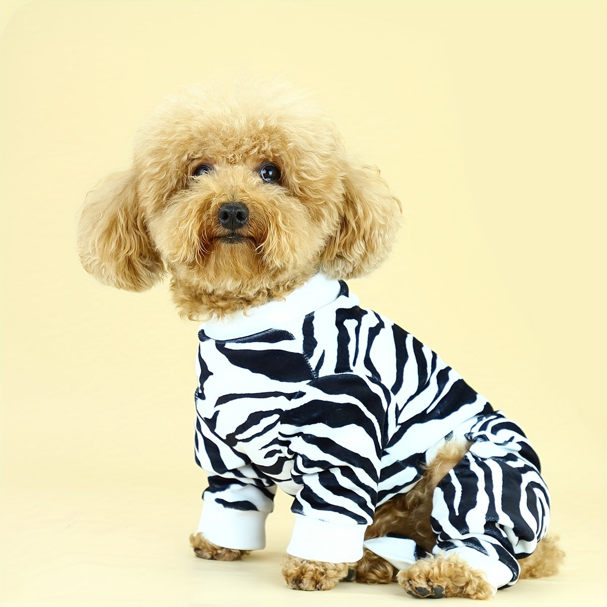 Dog Jumpsuit, Embrace The Untamed Beauty Of The Wild With Our Opulent Zebra Stripe Texture Dog Pajamas: Indulge Your Furry Friend In Stylish Comfort And Unforgettable Nights Of Luxurious Slumber