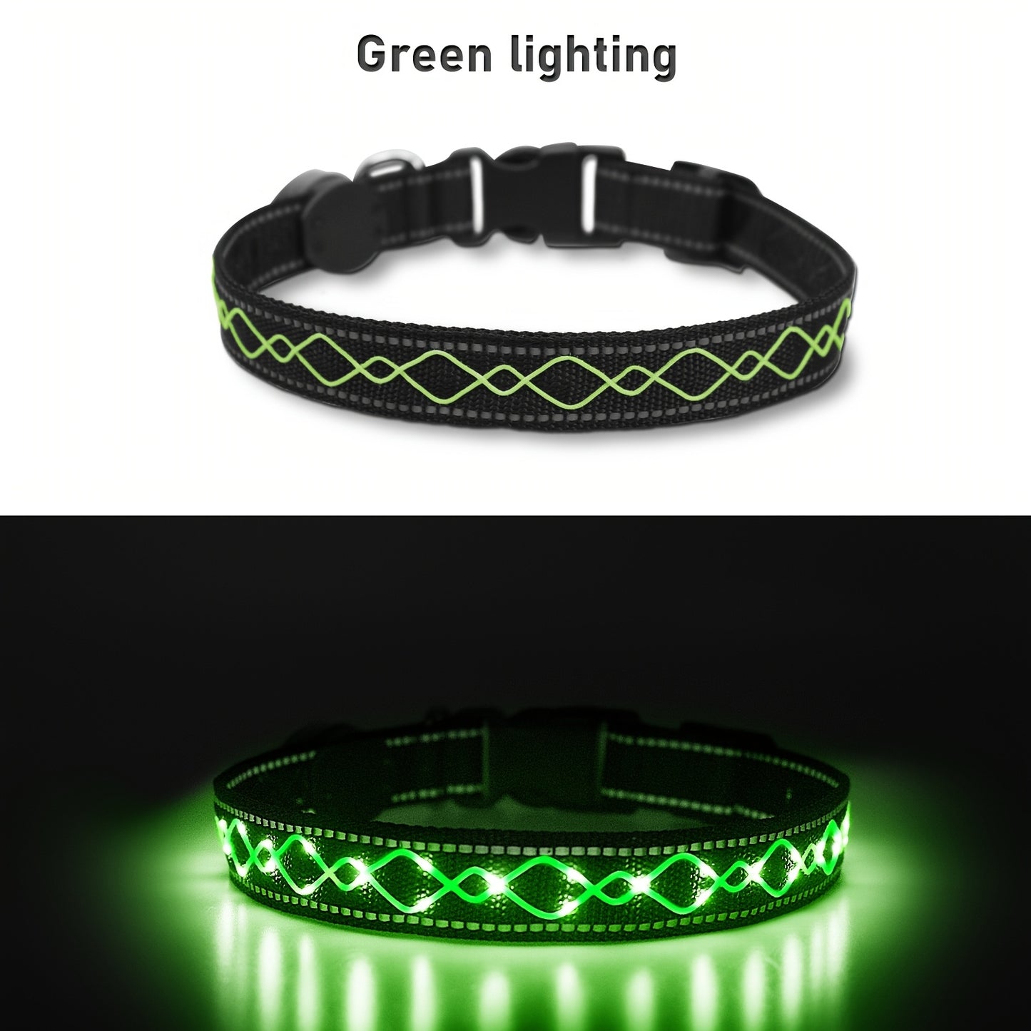 [USB Rechargeable] Adjustable USB Chargeable LED Embroidery Collar | Enhance Visibility, Ensure Night Safety for Pets During Walks