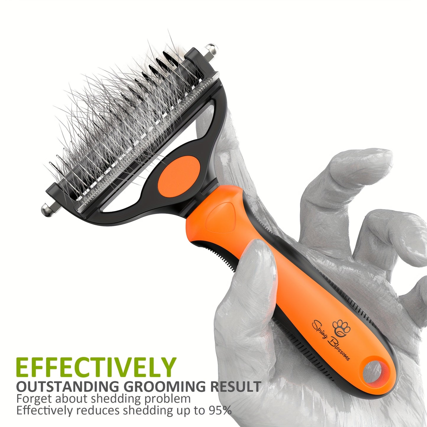 [Dual-Purpose Grooming Rake] Dual-Purpose Grooming Rake | Dematting Comb for Cats And Dogs - Effortlessly Remove Mats And Tangles, Hair Removal for Pets, No Battery