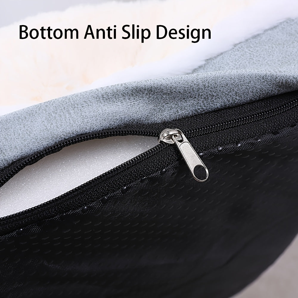 Comfortable Thickened  Dog Cat Bed Pad, Anti Slip Pet Bed Mat, Pet Bed Mat with Thickened Pillow, Machine Washable Dog Mat Bed, Light Beige-Friendly Pets Crate Mattress Mat Suitable for Dogs Cats Home Travel and Outdoor, Cat