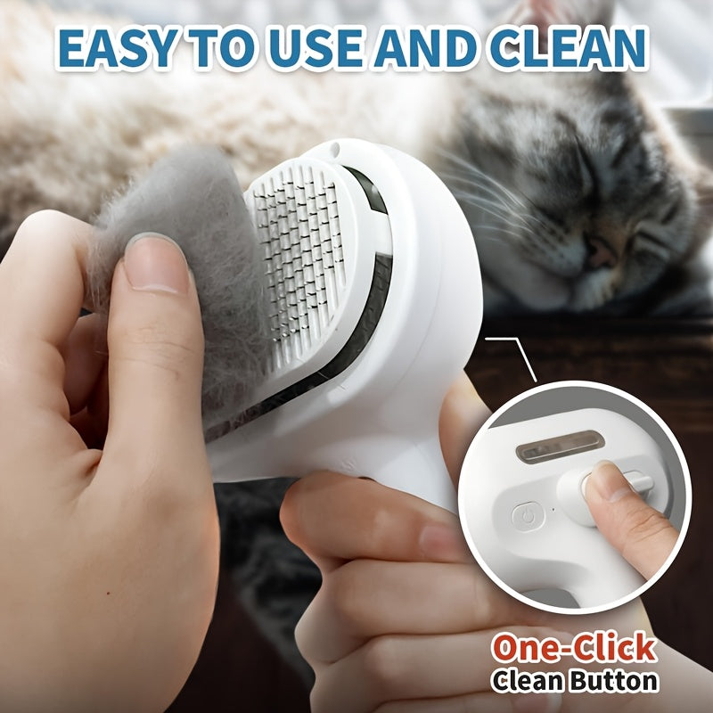 3-In-1 Cat Steam Brush, Equipped with Steam And Release Buttons, Suitable for Removing And Shedding Indoor Pet Dog Hair.