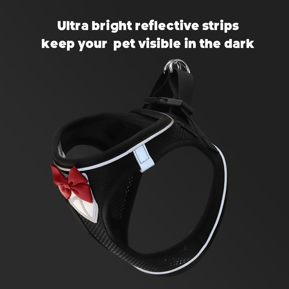 Cat Harness and Leash Set, Soft Breathable Vest with Reflective Strips, Escape-Proof Kitten Harness for Walking and Travel, Thanksgiving/Christmas/Halloween Gift