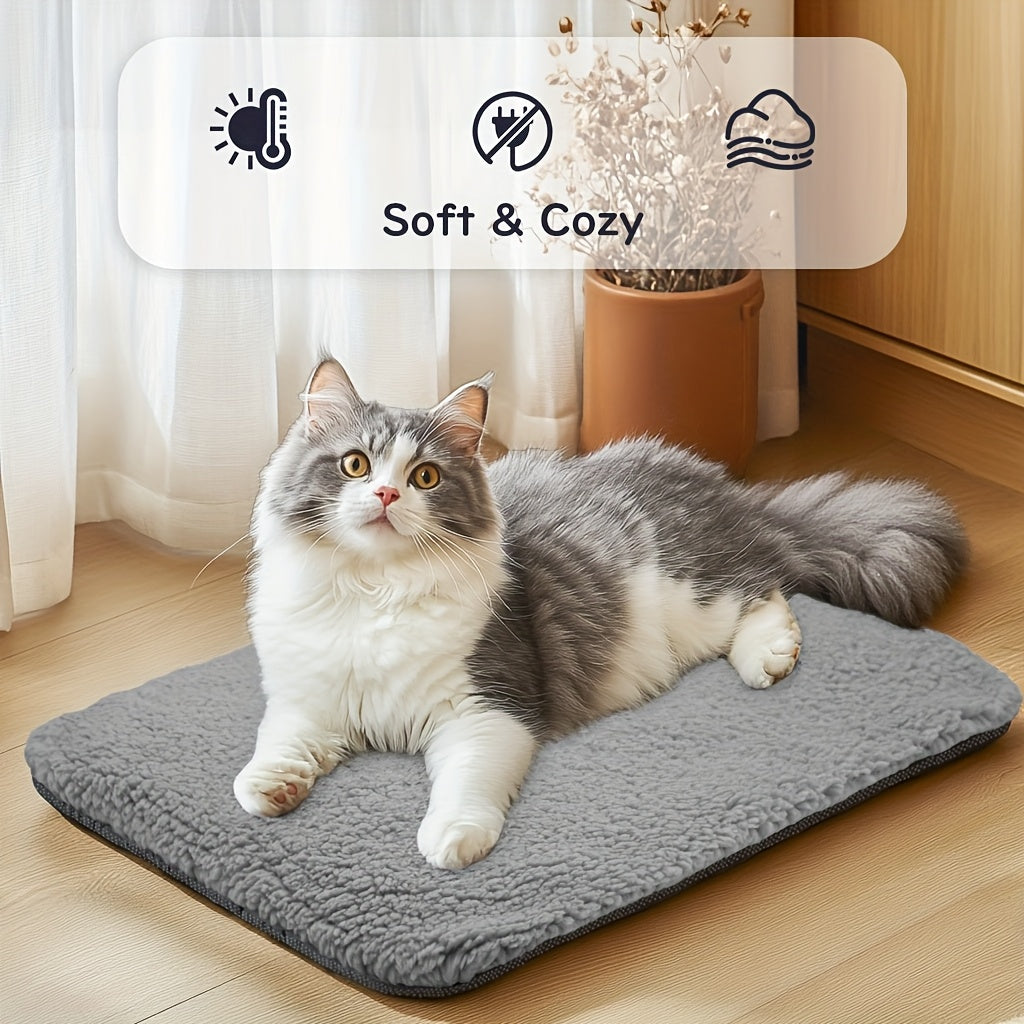 [Super Soft] Self Warming Pet Bed Mat - Super Soft, Thermal, Washable, Anti-Slip - For Small Medium Cats Dogs Puppy Kitten Indoor Outdoor