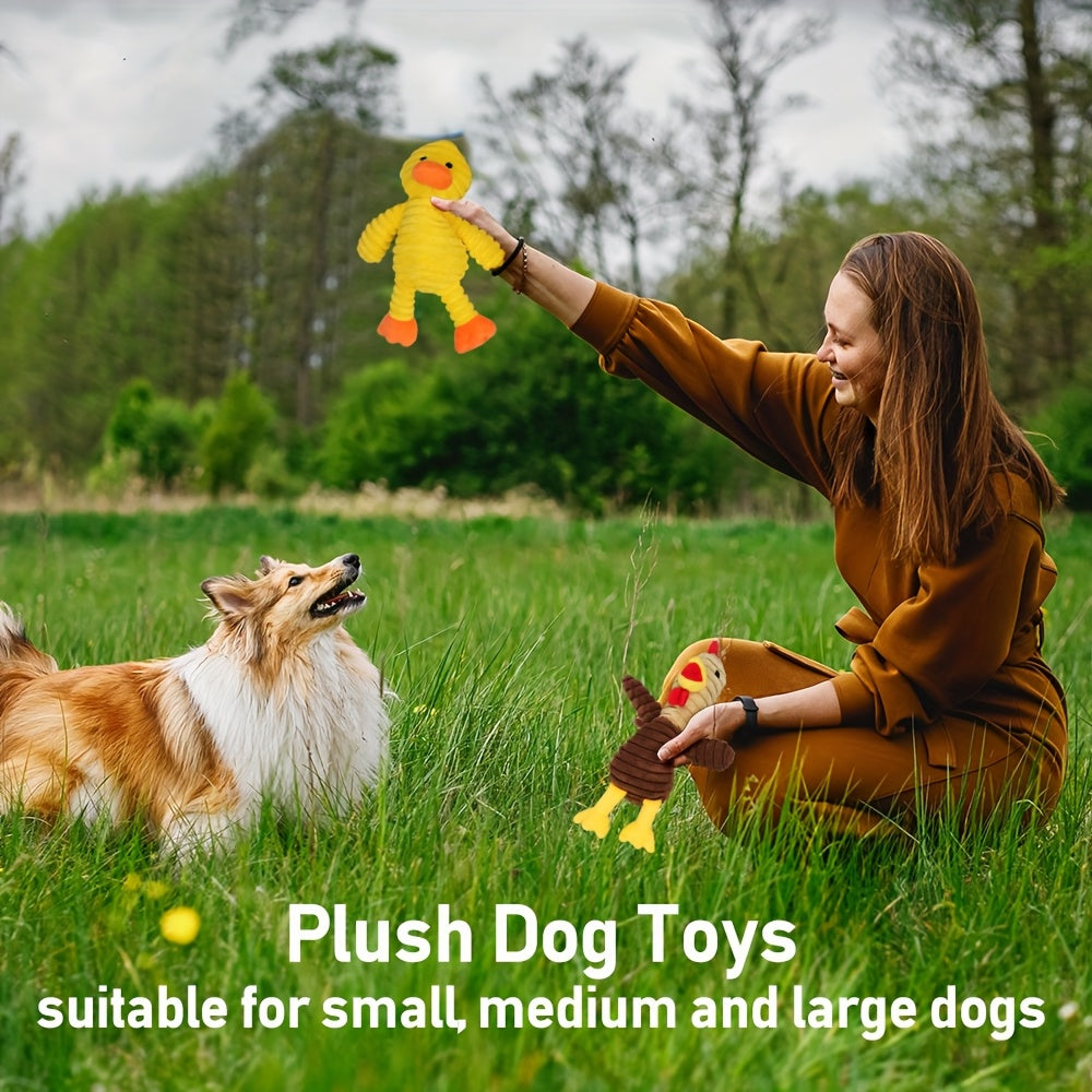 Dog Toys, Pack Of 5, Plush Dog Squeaky Toys, Assortment Value Bundle Animal Pet Toy for Small Medium Large Dogs, Stuffed Puppy Chew Toy, Cute Dog Gift Toys, Chew Resistant, Puppy Entertainment, Playful Design, Soft Stuffed To