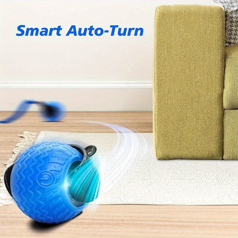 Interactive Cat Toy for Indoor Cats, Speedy Ball with Tail, Automatic Moving Cat Balls for Bored Indoor Adult Cats, 360°Automatic Rolling Ball Toy, Two Speed Adjustment