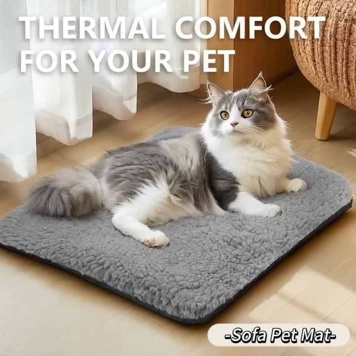 [Super Soft] Self Warming Pet Bed Mat - Super Soft, Thermal, Washable, Anti-Slip - For Small Medium Cats Dogs Puppy Kitten Indoor Outdoor
