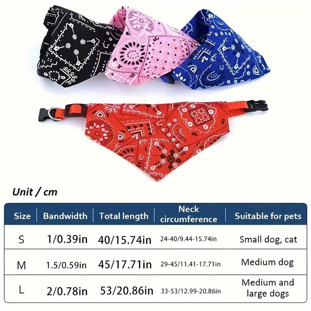 Custom Stylish Print Dog Bandana, Personalized Adjustable Dog Collar Pet Saliva Towel Dog Costume Necklace for  and Medium Sized Dogs for Stocking Stuffers, Ideal Gift for Pets