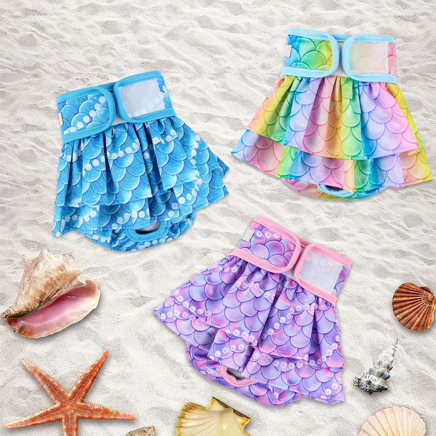 Dog Diapers Female, 3 Pack Reusable Pet Diapers for Female Dogs, Washable Dog Panties Diaper Skirt for Dogs In Heat, Period, Incontinence, Or Excitable Urination