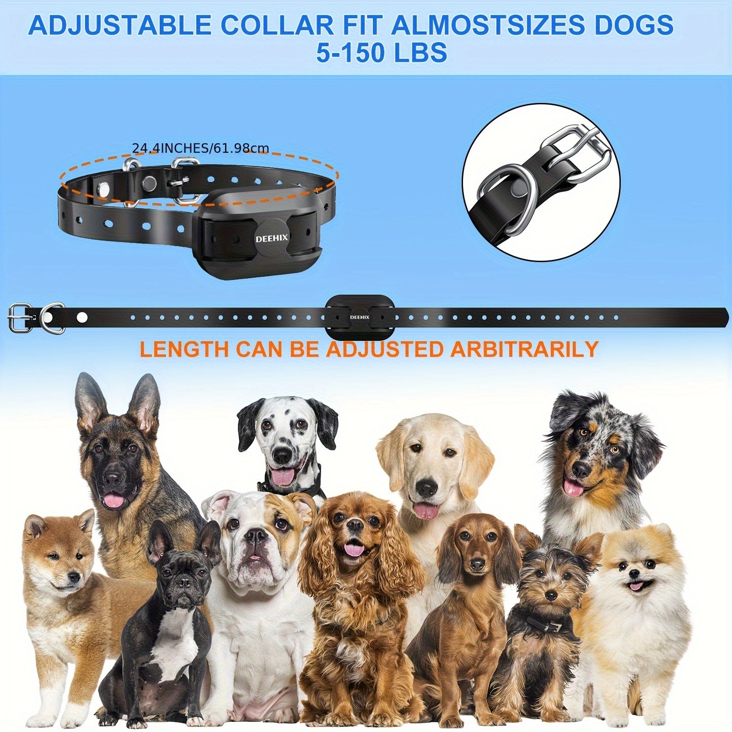 [Dogs, Supports regulate] 1 OR 2pcs Dog Training Collars with Remote | Adjustable Nylon Strap, 99 Levels, Bright Lighting & Sound Modes, Rechargeable, Waterproof, for Small to Large Dogs (5-150lbs), 3280ft Range