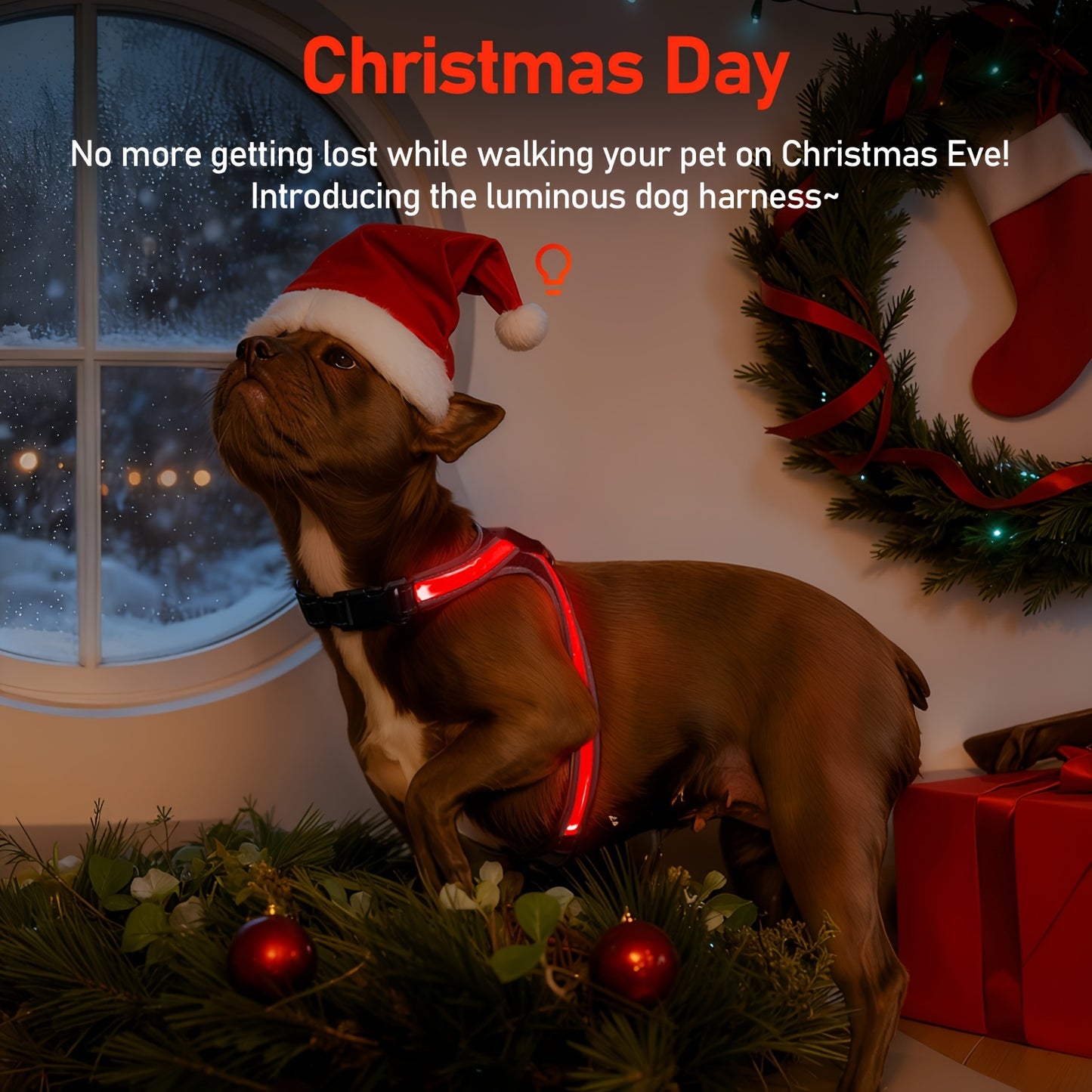 8-Color Changing LED Dog Vest with Control-like Button - Rechargeable Multicolor Night for Medium & Large Dogs, 8 Modes (Green/Red/Blue/Click/White/Pink/Ice/) - Low-Visibility Jacket for Night Walks