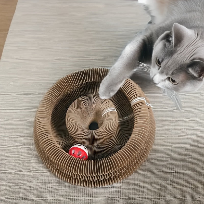 Magical Organ for cat Scratching Board, Wear-Resistant Indoor Interactive for cat Toys-Magic Organ for cat Scratcher Board with Circular Ball Track - Cardboard Scratching Pad for Cats-1/2pcs -Thickened for cat Scratching Boar