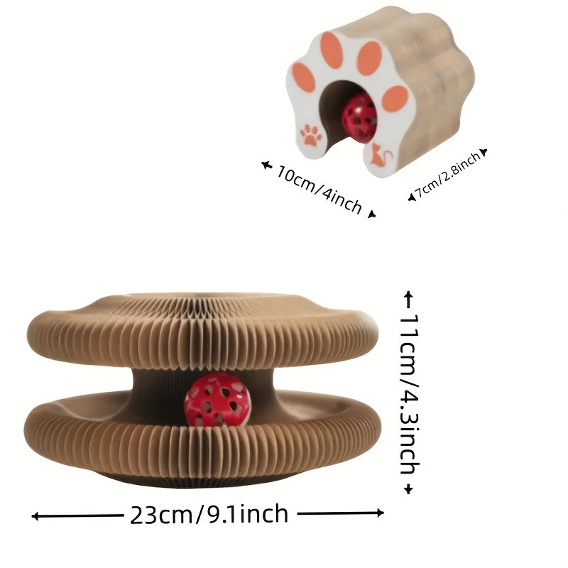 Magical Organ for cat Scratching Board, Wear-Resistant Indoor Interactive for cat Toys-Magic Organ for cat Scratcher Board with Circular Ball Track - Cardboard Scratching Pad for Cats-1/2pcs -Thickened for cat Scratching Boar