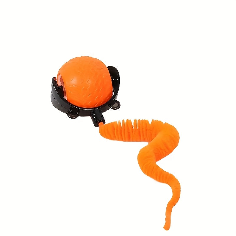 Interactive Cat Toy for Indoor Cats, Speedy Ball with Tail, Automatic Moving Cat Balls for Bored Indoor Adult Cats, 360°Automatic Rolling Ball Toy, Two Speed Adjustment