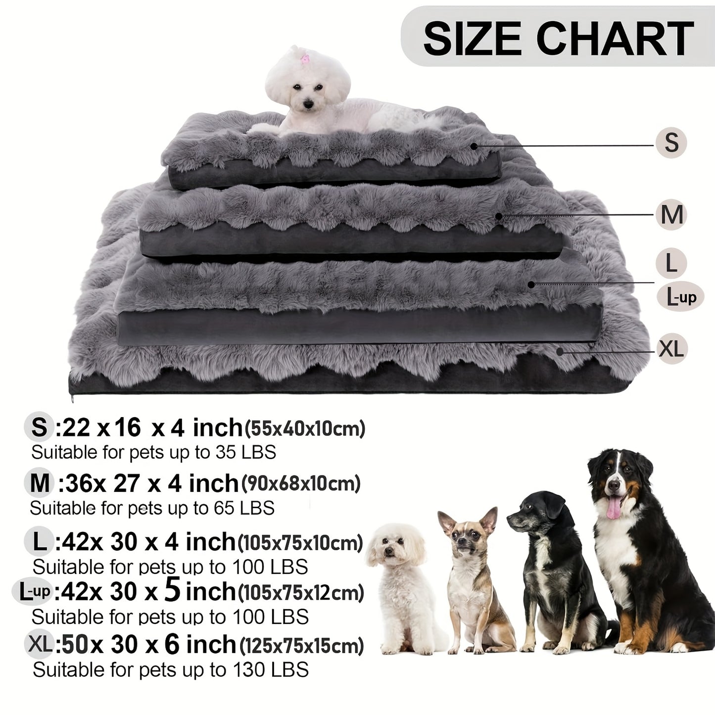 Orthopedic Dog Bed Suitable for Extra Large Dogs - Luxurious Plush Faux Fur Kennel with Removable Washable Cover, Anti-Slip Bottom & Bite-Resistant Mat - Joint Bed for Large Breed Dogs, Machine Washable Cover ( Assembly)