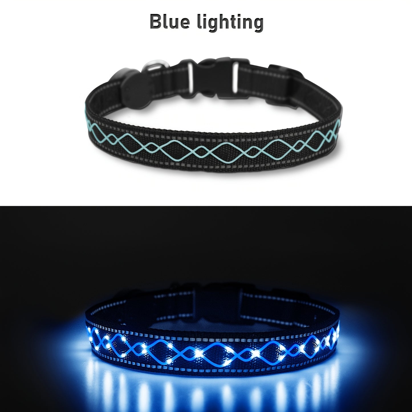 [USB Rechargeable] Adjustable USB Chargeable LED Embroidery Collar | Enhance Visibility, Ensure Night Safety for Pets During Walks