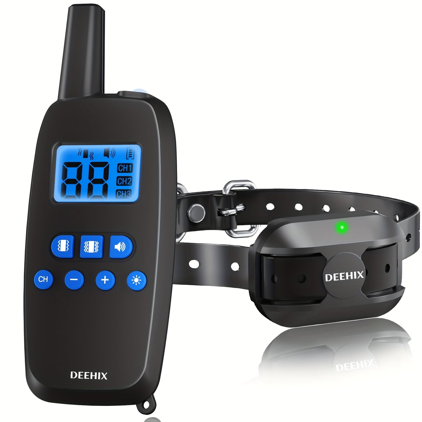 [Dogs, Supports regulate] 1 OR 2pcs Dog Training Collars with Remote | Adjustable Nylon Strap, 99 Levels, Bright Lighting & Sound Modes, Rechargeable, Waterproof, for Small to Large Dogs (5-150lbs), 3280ft Range