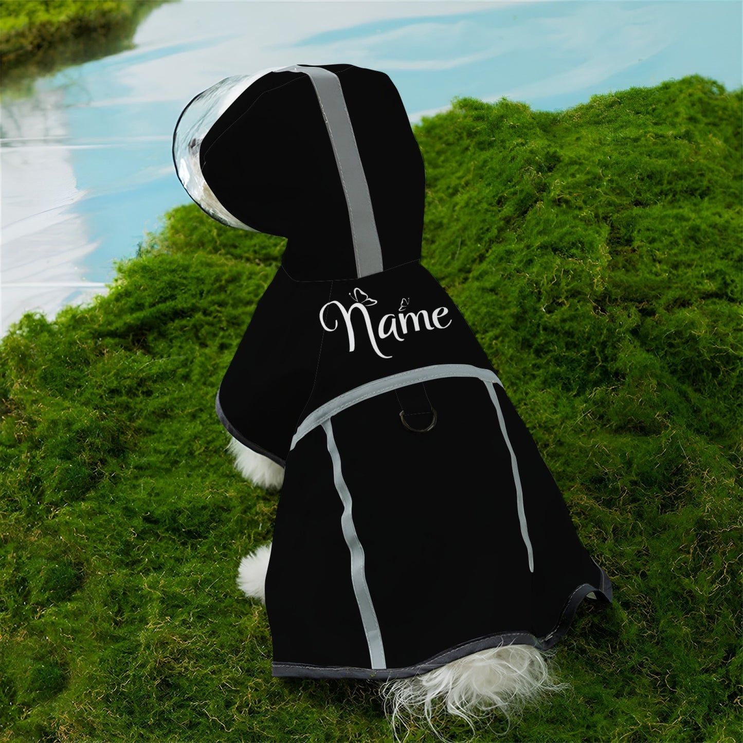Custom Text Personalized Pet Raincoat, Lightweight All-Season Use with Excellent and Breathable Performance for All Dog Breeds, Wear Resistant Tear Proof Soft Comfort Fabric to Keep Your Puppy Dry & Stylish!