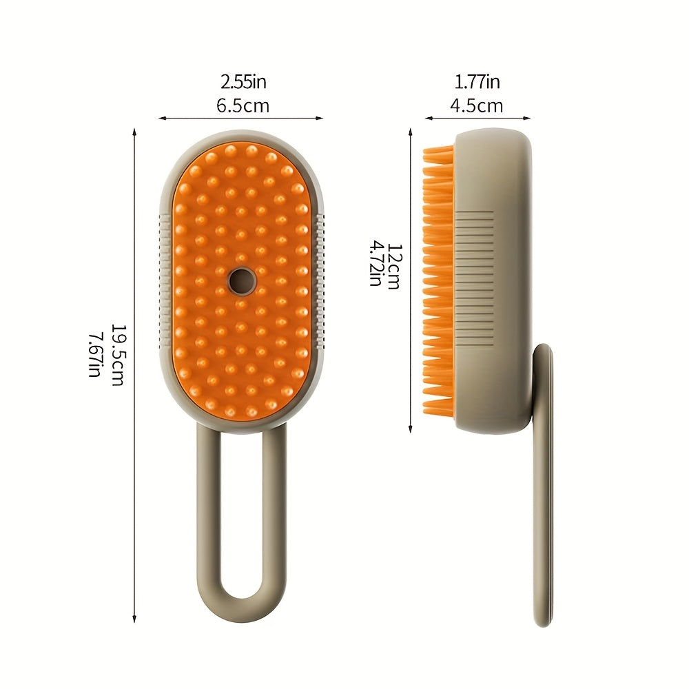 2pcs Cat Steam Brush, 4-in-1 Multifunctional Self-Cleaning Pet Hair Remover Suitable for Long & Short Haired Cats, Steam Groomer Comb with Steam Technology for Tangled Fur Removal, Suitable for Cat Breeds