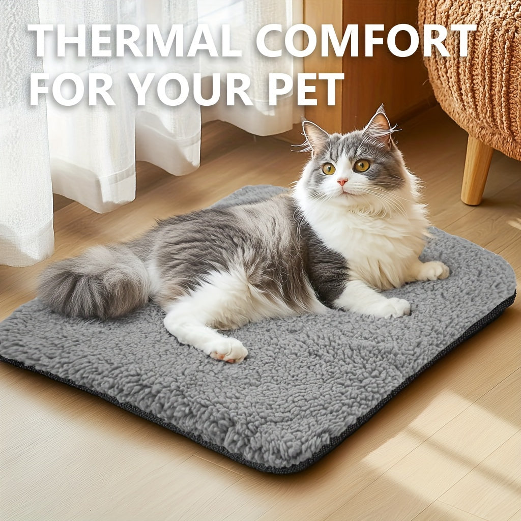 [Super Soft] Self Warming Pet Bed Mat - Super Soft, Thermal, Washable, Anti-Slip - For Small Medium Cats Dogs Puppy Kitten Indoor Outdoor