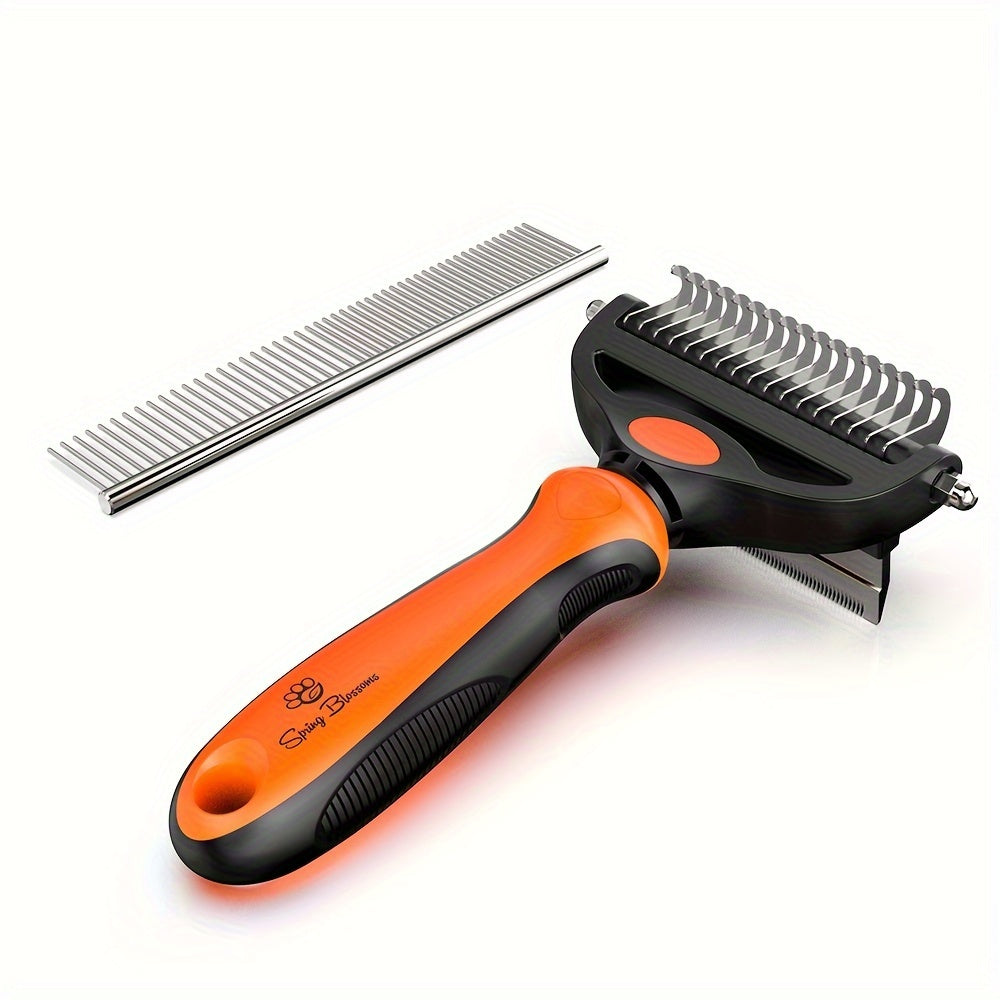 [Dual-Purpose Grooming Rake] Dual-Purpose Grooming Rake | Dematting Comb for Cats And Dogs - Effortlessly Remove Mats And Tangles, Hair Removal for Pets, No Battery