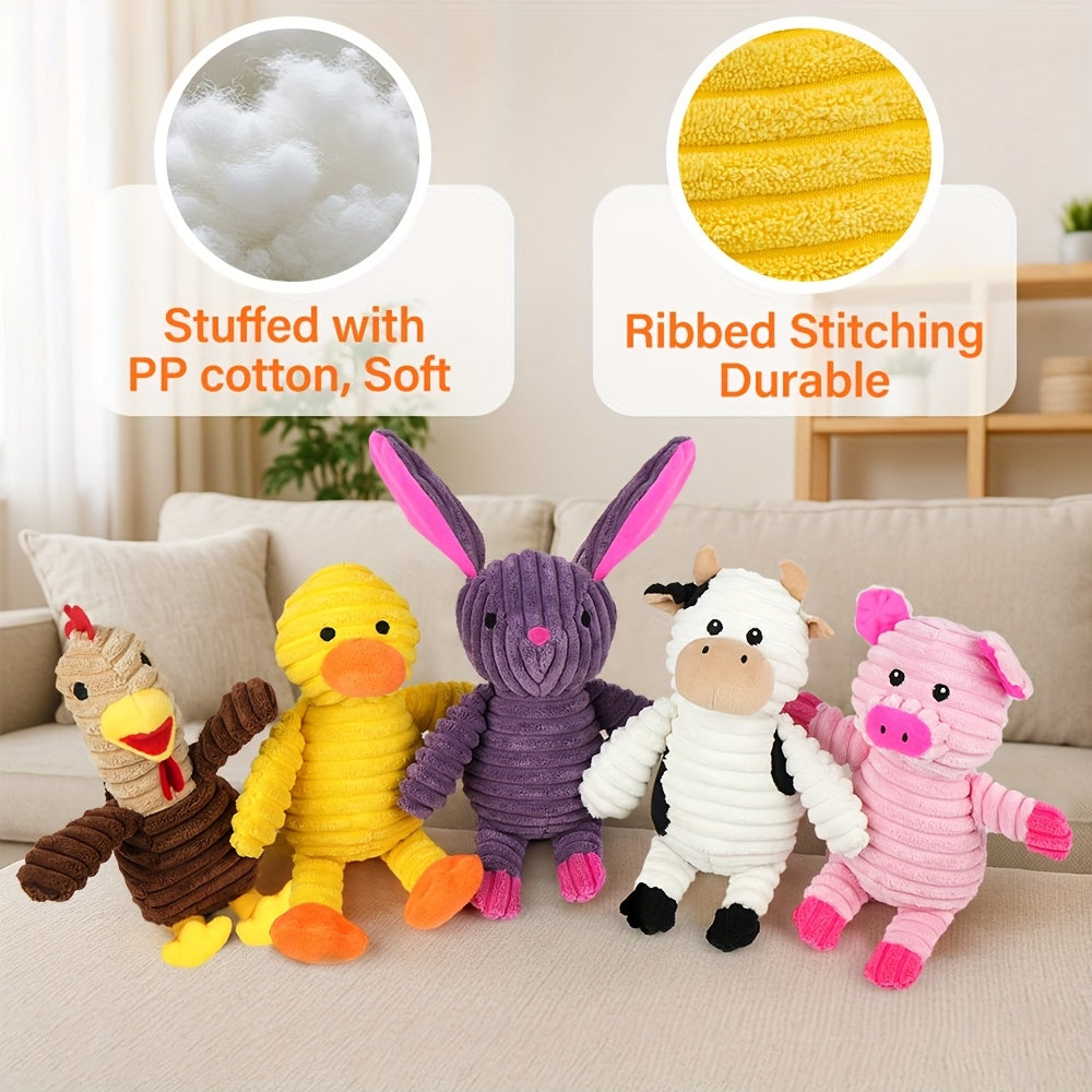 Dog Toys, Pack Of 5, Plush Dog Squeaky Toys, Assortment Value Bundle Animal Pet Toy for Small Medium Large Dogs, Stuffed Puppy Chew Toy, Cute Dog Gift Toys, Chew Resistant, Puppy Entertainment, Playful Design, Soft Stuffed To