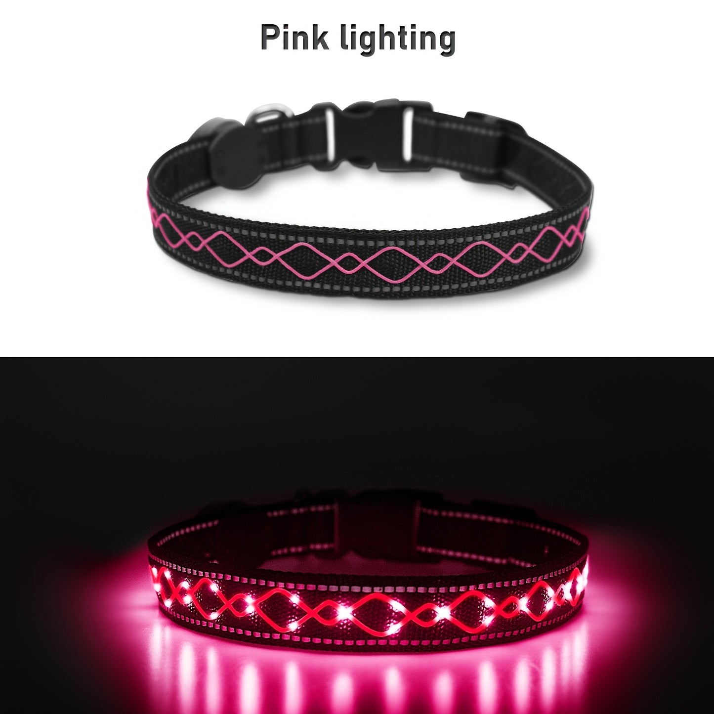 [USB Rechargeable] Adjustable USB Chargeable LED Embroidery Collar | Enhance Visibility, Ensure Night Safety for Pets During Walks