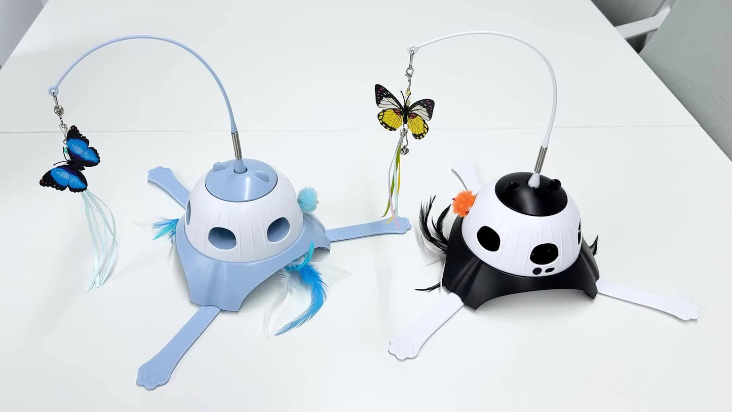 3in 1 Indoor Interactive Cat Toys, Smart Cat Rotating Feather Wand, Fluttering Butterfly, Electronic Mole Game for Indoor Cats, Cats Accessories And Supplies, Acrylic Cat Wand, Retractable Cat Wand Stick, Feather Cat Wand, Fe