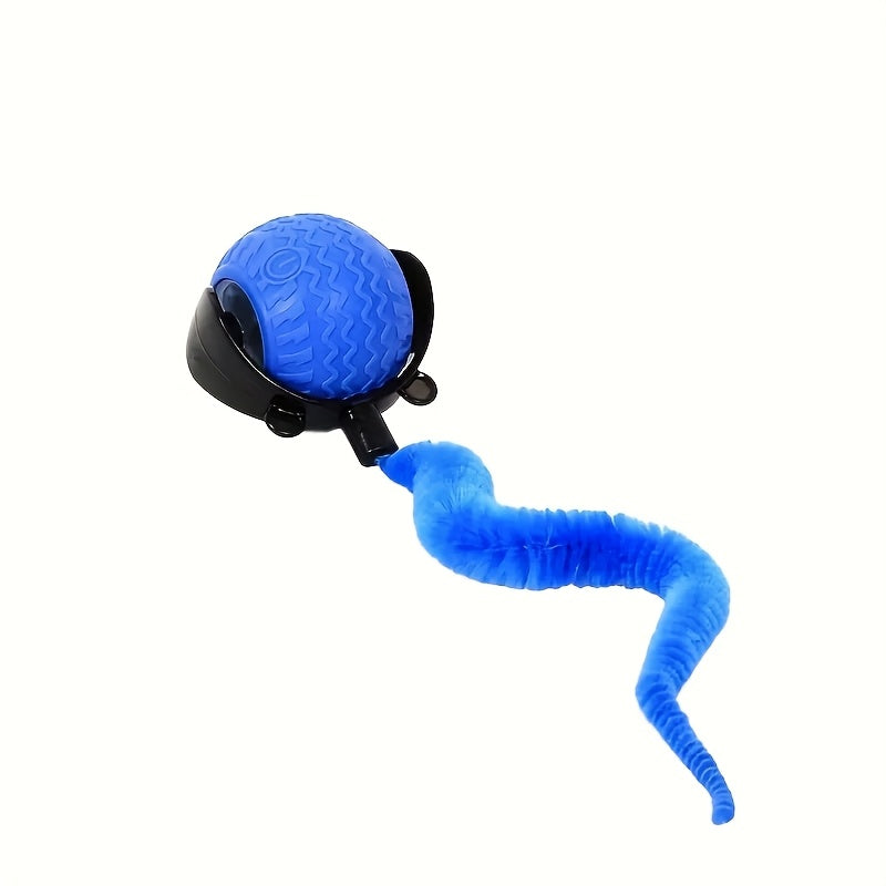 Interactive Cat Toy for Indoor Cats, Speedy Ball with Tail, Automatic Moving Cat Balls for Bored Indoor Adult Cats, 360°Automatic Rolling Ball Toy, Two Speed Adjustment